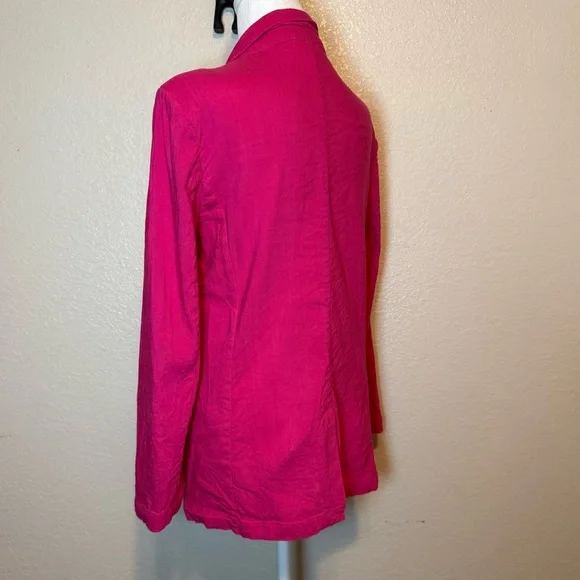 Halston Hot Pink Linen Blend Blazer Size XL - Picture 5 of 13